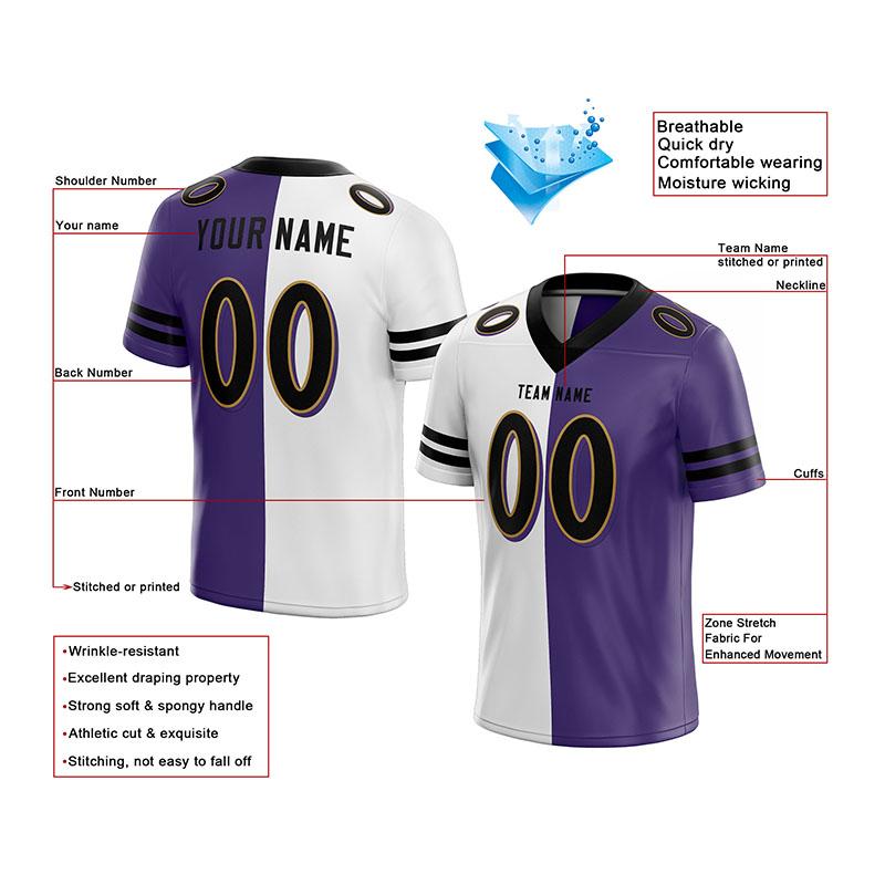 Custom Name Number Mesh Football Jerseys - Unisex Mesh Football