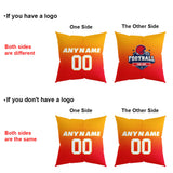 Custom Football Throw Pillow for Men Women Boy Gift Printed Your Personalized Name Number Red&Yellow&White