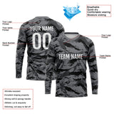Custom Basketball Soccer Football Shooting Long T-Shirt for Adults and KidsCamouflage Black