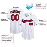 customized authentic baseball jersey navy red-white mesh