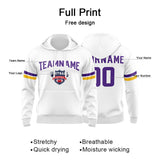 Custom Sweatshirt Hoodie For Men Women Girl Boy Print Your Logo Name Number White&Purple&Yellow