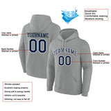 custom authentic pullover sweatshirt hoodie gray-navy-white