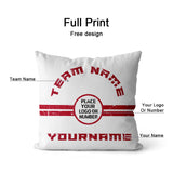 Custom Football Throw Pillow for Men Women Boy Gift Printed Your Personalized Name Number Black & White &  Red