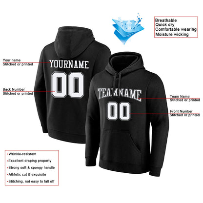 custom authentic pullover sweatshirt hoodie black-white-gray