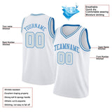 custom authentic  basketball jersey light blue-white