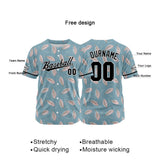 Custom Full Print Design Baseball Jersey gray blue