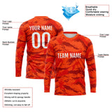 Custom Basketball Soccer Football Shooting Long T-Shirt for Adults and Kids Camouflage Orange