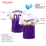 Custom Full Print Design Baseball Jersey purple-white