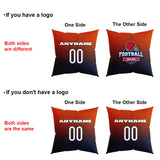 Custom Football Throw Pillow for Men Women Boy Gift Printed Your Personalized Name Number Navy&Orange&Gray