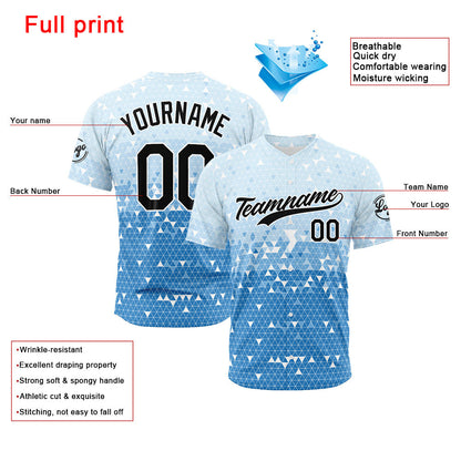 Custom Full Print Design Baseball Jersey blue
