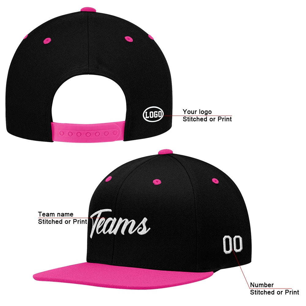 custom authentic hat black-pink