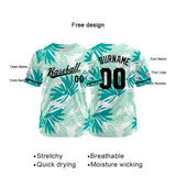 Custom Full Print Design Baseball Jersey Aqua green