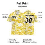 Custom Football Polo Shirts  Add Your Unique Logo/Name/Number Yellow&White