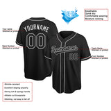 customized authentic baseball jersey black-gray mesh