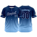 Custom Full Print Design  Baseball Jersey light blue-navy