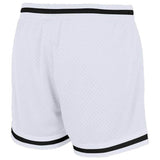 custom red-white-black-orange authentic throwback basketball shorts
