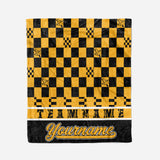 custom ultra-soft micro fleece blanket black-yellow