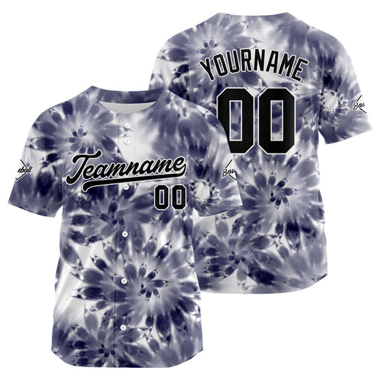 Custom Full Print Design Baseball Jersey purple gray