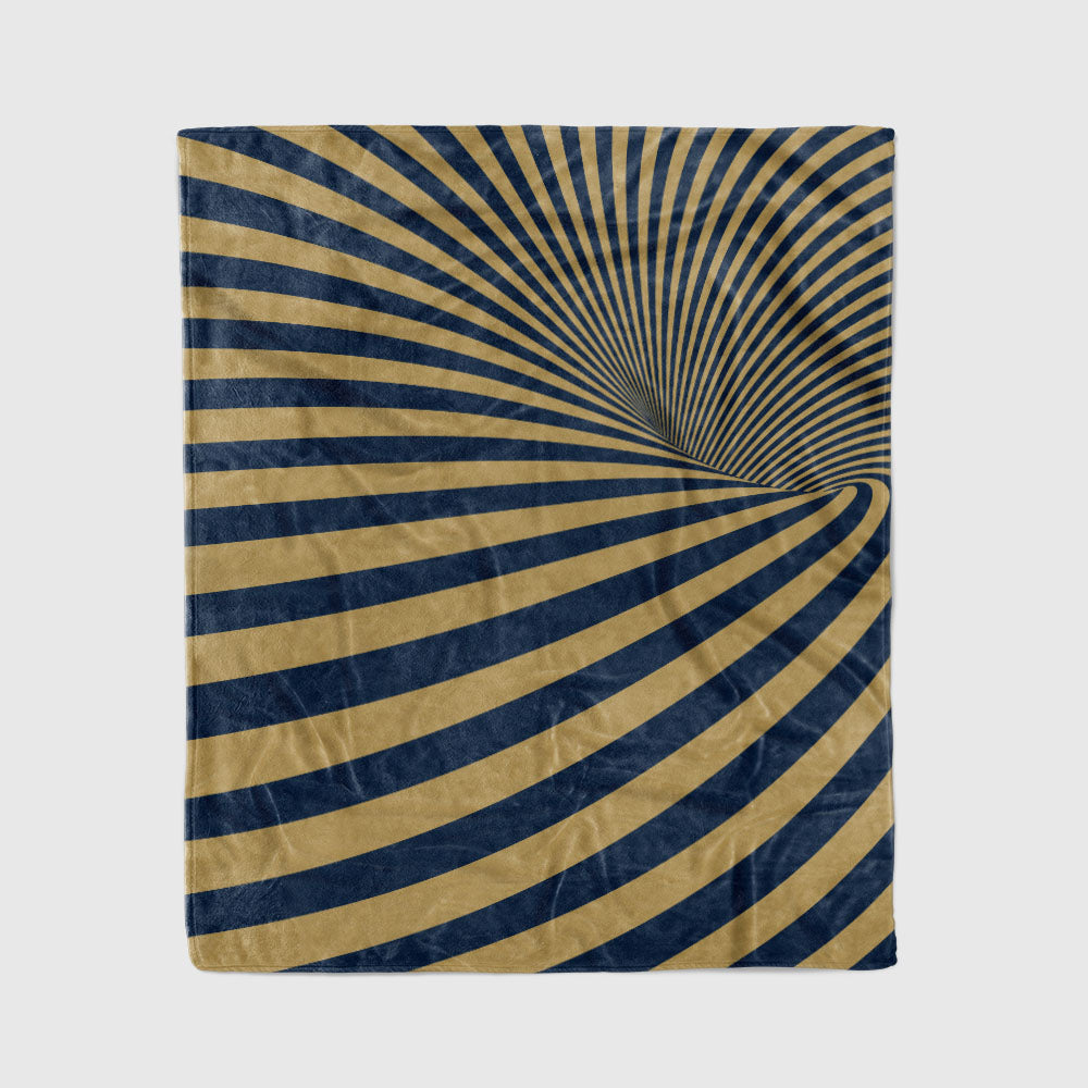 custom ultra-soft micro fleece blanket navy-gold