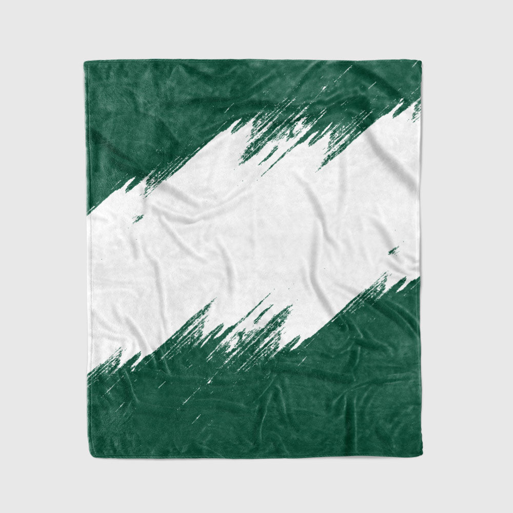 custom ultra-soft micro fleece blanket green-white