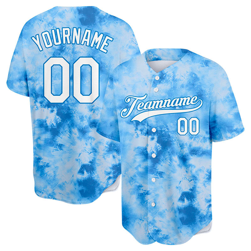 custom full print design authentic tie-dyed baseball jersey