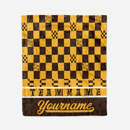custom ultra-soft micro fleece blanket brown-yellow