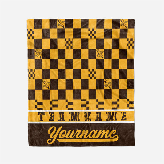 custom ultra-soft micro fleece blanket brown-yellow
