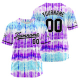 Custom Full Print Design Baseball Jersey light blue-purple
