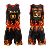 Custom Flame Basketball Suit for Adults and Kids  Personalized Jersey