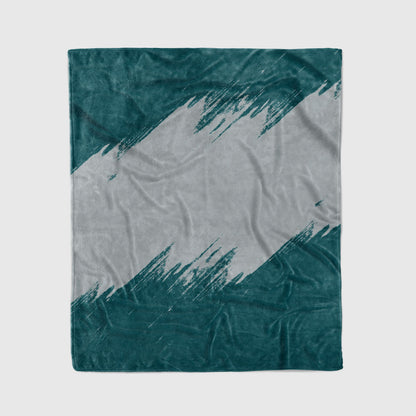 custom ultra-soft micro fleece blanket midnight green-gray