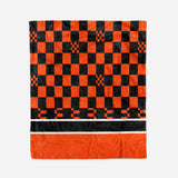 custom ultra-soft micro fleece blanket orange-black