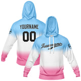 Custom Sweatshirt Hoodie For Men Women Girl Boy Print Your Logo Name Number Blue White Pink Gradient