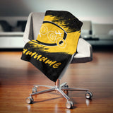 custom ultra-soft micro fleece blanket black-yellow