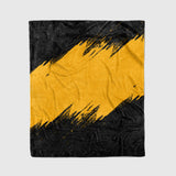 custom ultra-soft micro fleece blanket black-yellow