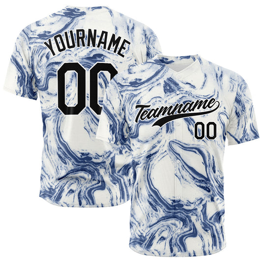 Custom Full Print Design Baseball Jersey fluid