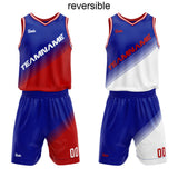 custom reversible basketball suit for adults and kids  personalized jersey red