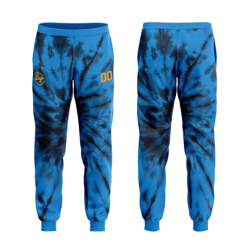 Custom Sweatshirt Hoodie For Men Women Girl Boy Print Your Logo Name Number Blue Tie Dyeing