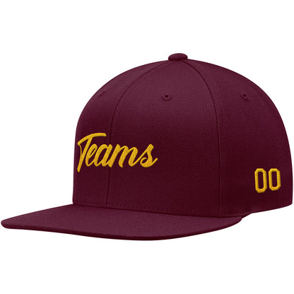 custom authentic hat burgundy-yellow