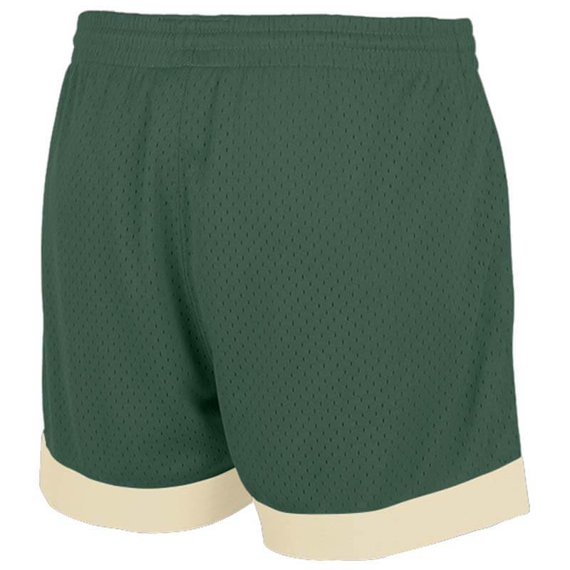 custom navy-white-green authentic throwback basketball shorts