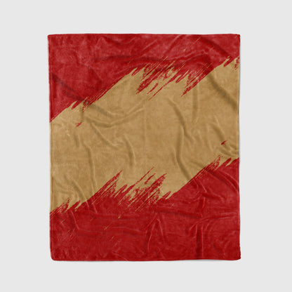 custom ultra-soft micro fleece blanket red-gold