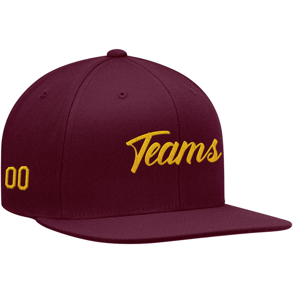 custom authentic hat burgundy-yellow