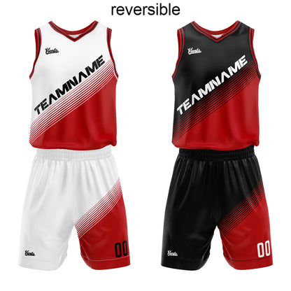 custom reversible basketball suit for adults and kids  personalized jersey white