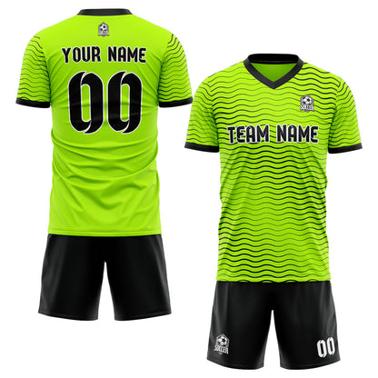 custom soccer set jersey kids adults personalized soccer green