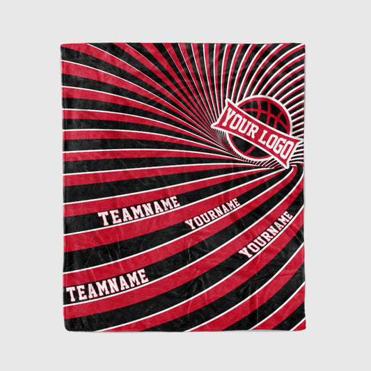 custom ultra-soft micro fleece blanket black-red