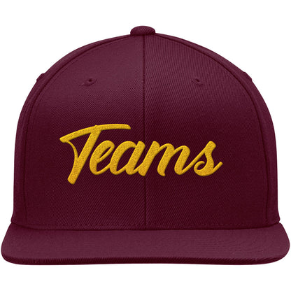 custom authentic hat burgundy-yellow