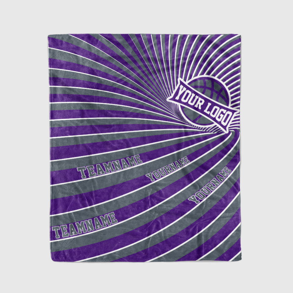 custom ultra-soft micro fleece blanket purple-gray