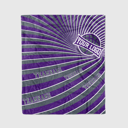 custom ultra-soft micro fleece blanket purple-gray