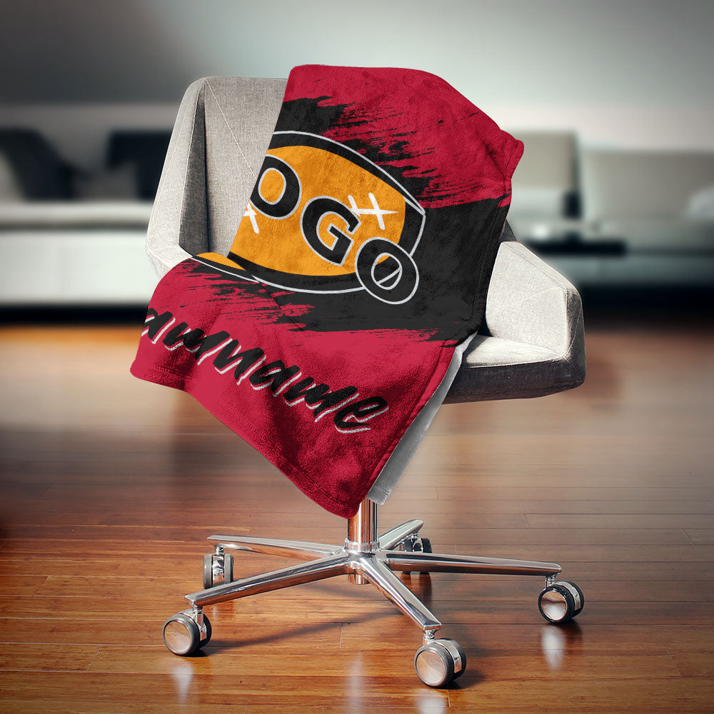 custom ultra-soft micro fleece blanket red-black