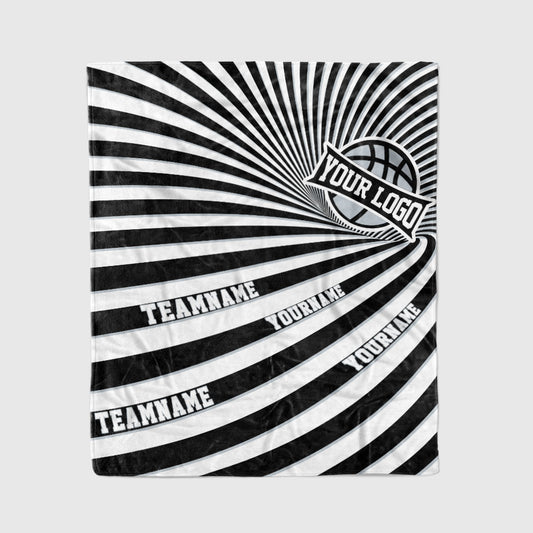 custom ultra-soft micro fleece blanket black-white