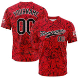 Custom Full Print Design Baseball Jersey Red